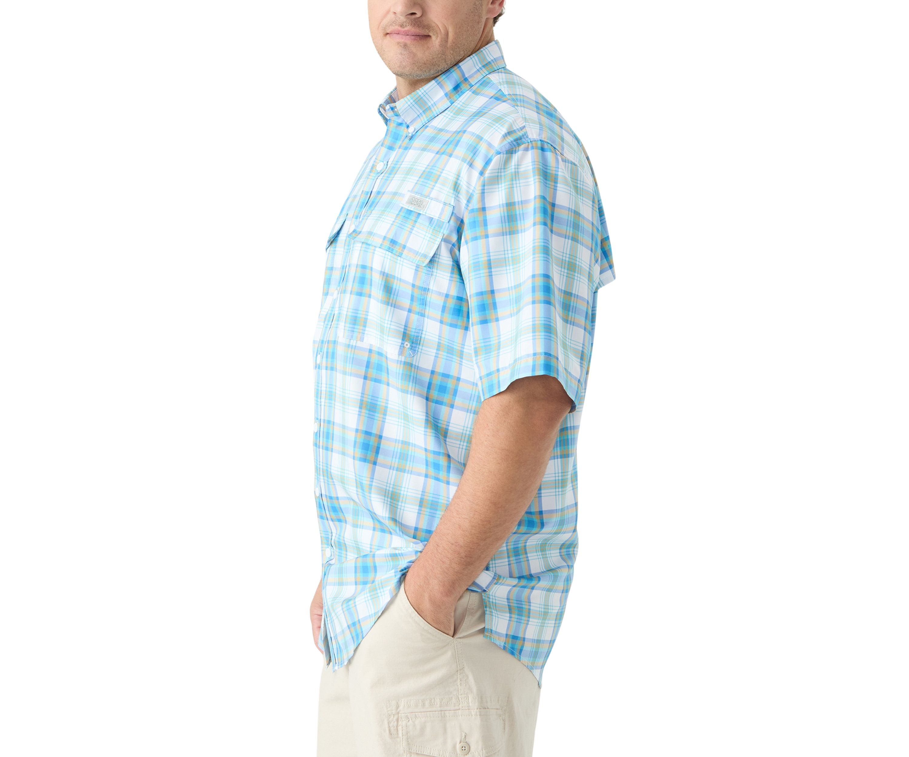 Big & Tall Short Sleeve Yarn Dyed Fishing Shirt