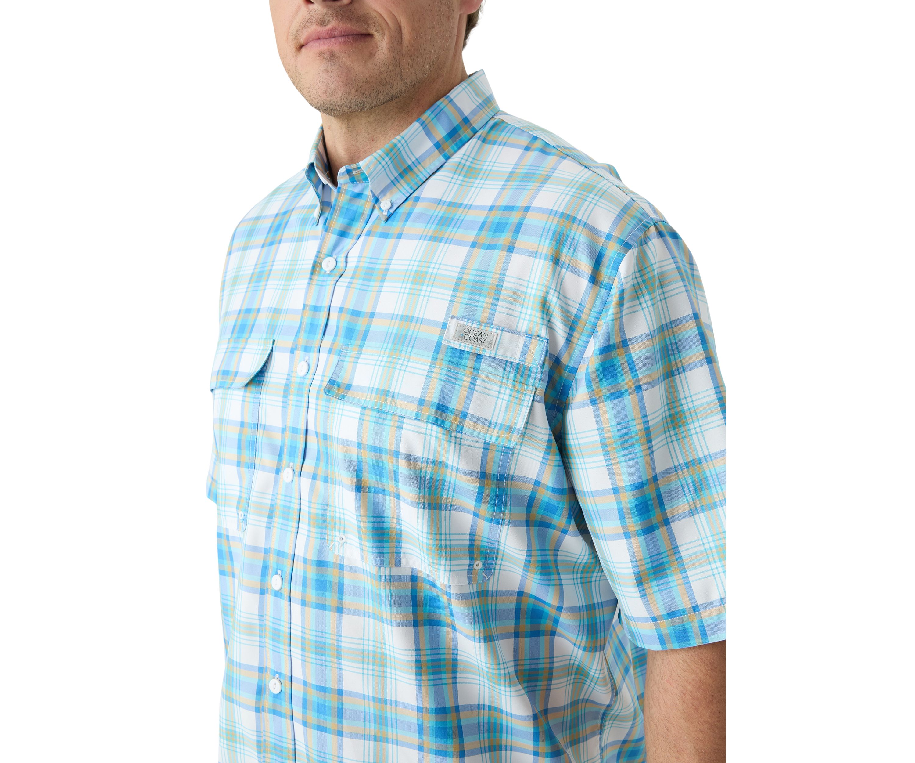 Big & Tall Short Sleeve Yarn Dyed Fishing Shirt