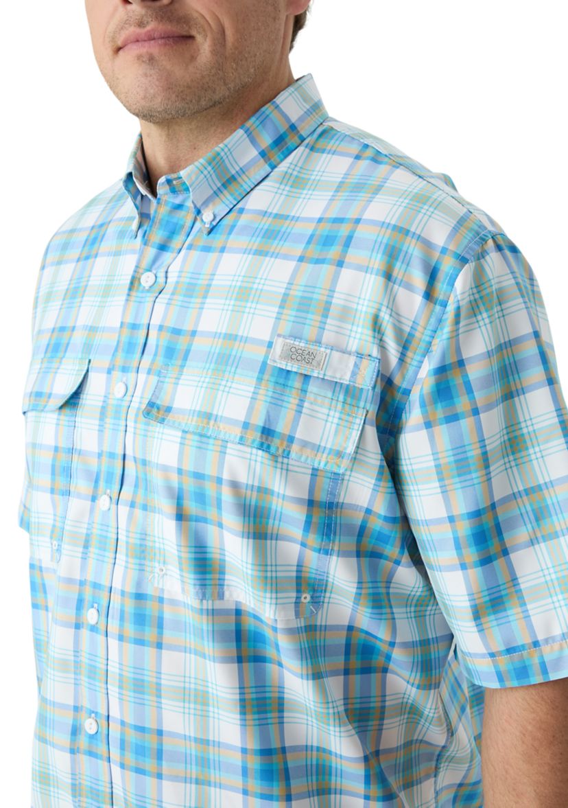 Big & Tall Short Sleeve Yarn Dyed Fishing Shirt