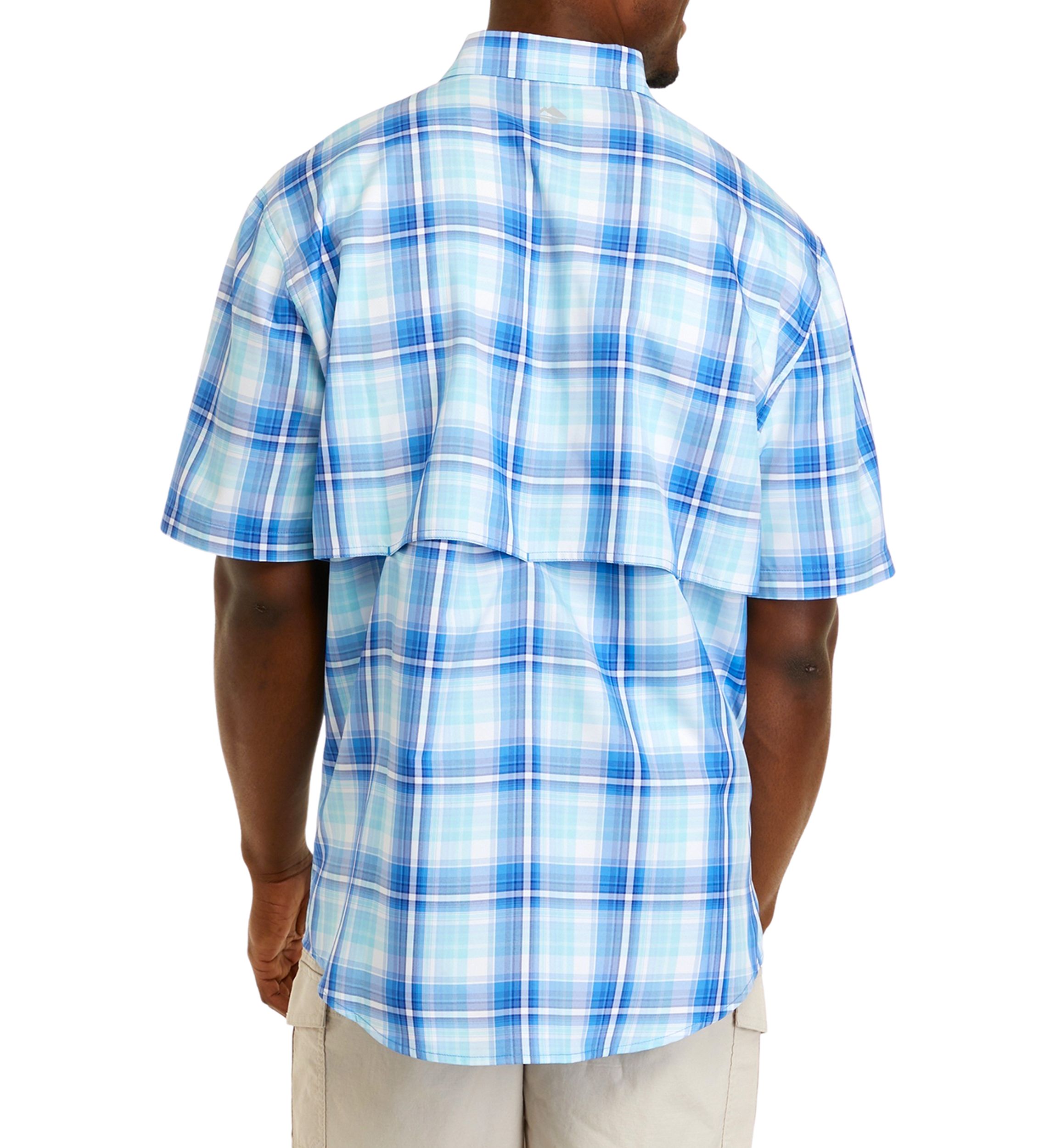 Short Sleeve Plaid Fishing Shirt 