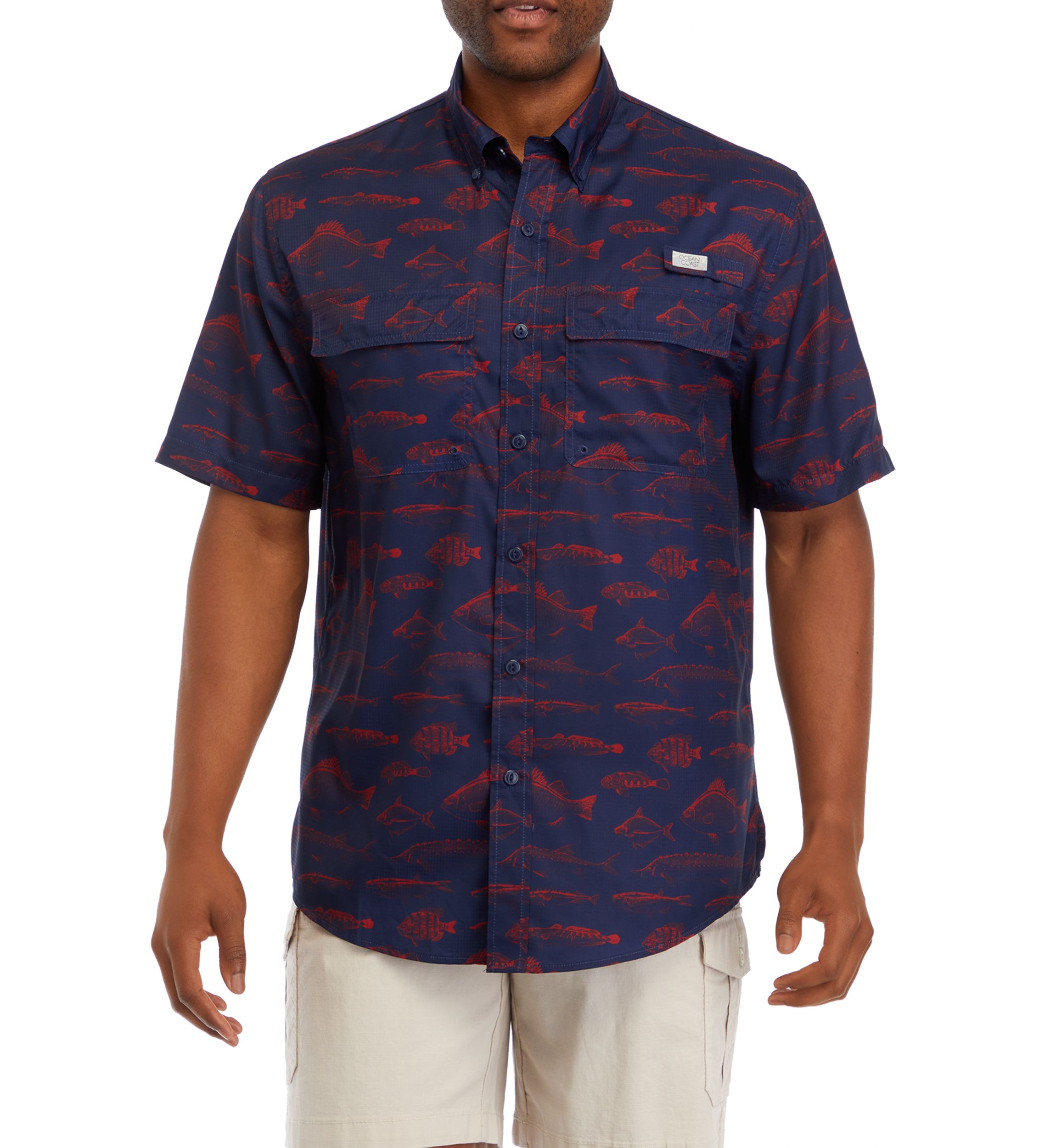 Short Sleeve Printed Fishing Shirt 