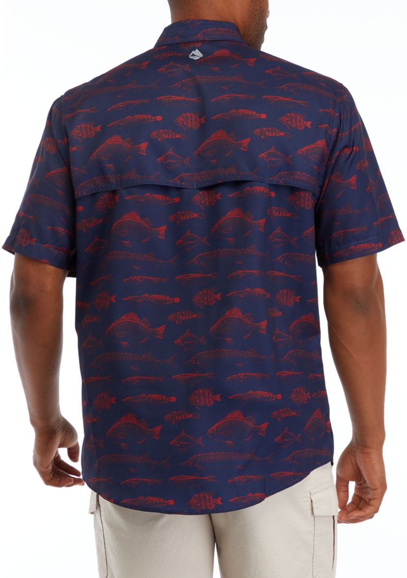 Short Sleeve Printed Fishing Shirt 