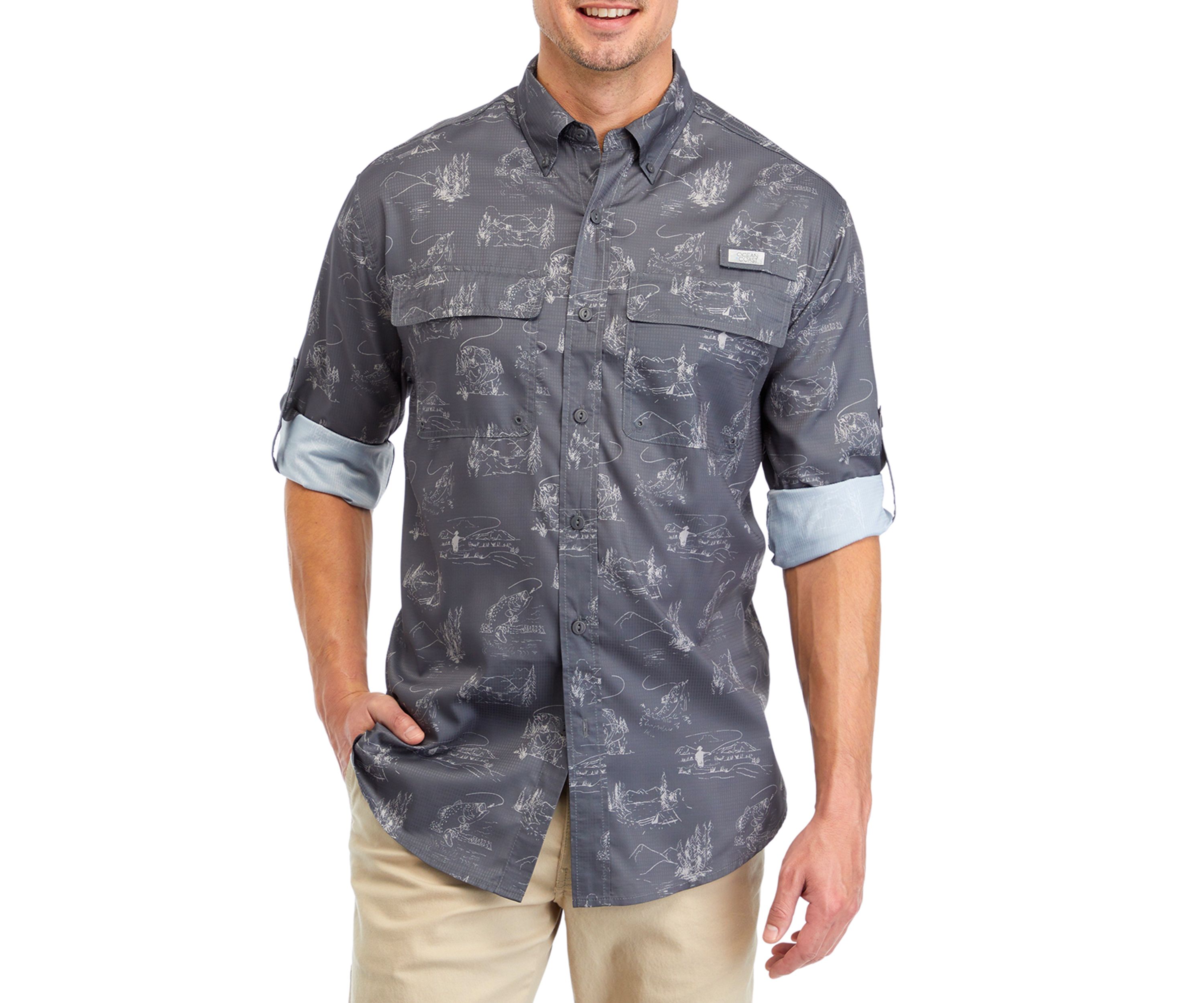 Long Sleeve Printed Fishing Shirt 