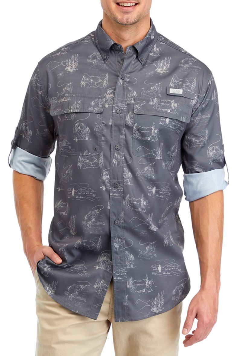 Long Sleeve Printed Fishing Shirt 