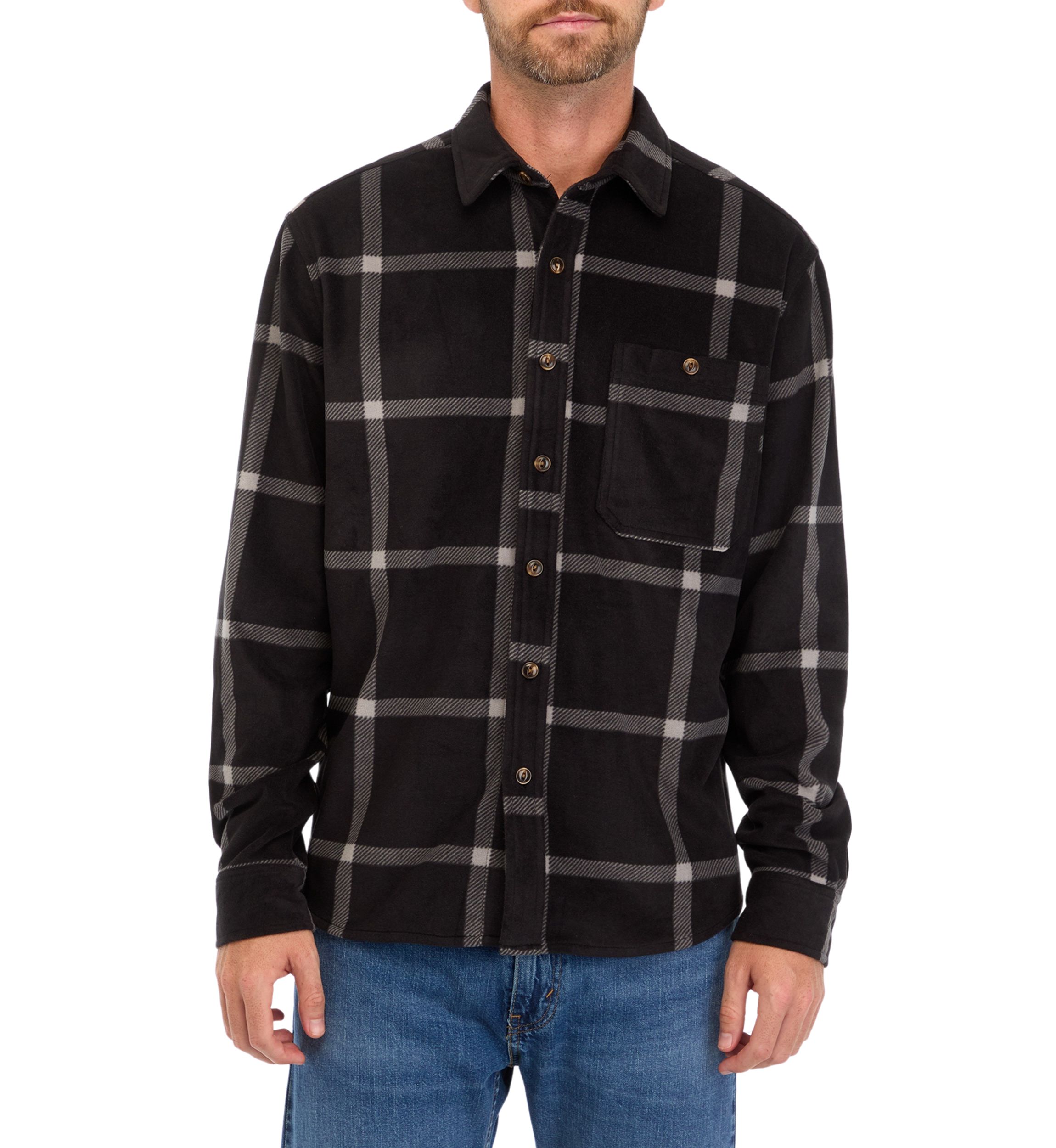 Long Sleeve Printed Polar Fleece Shirt