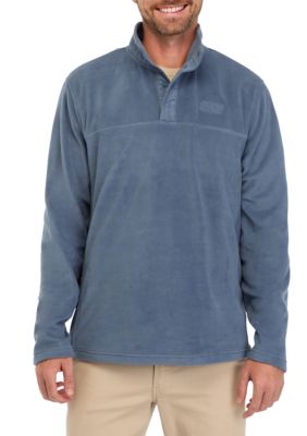 Ocean + Coast Men's Polar Fleece Quarter Snap Pullover, Blue, Small
