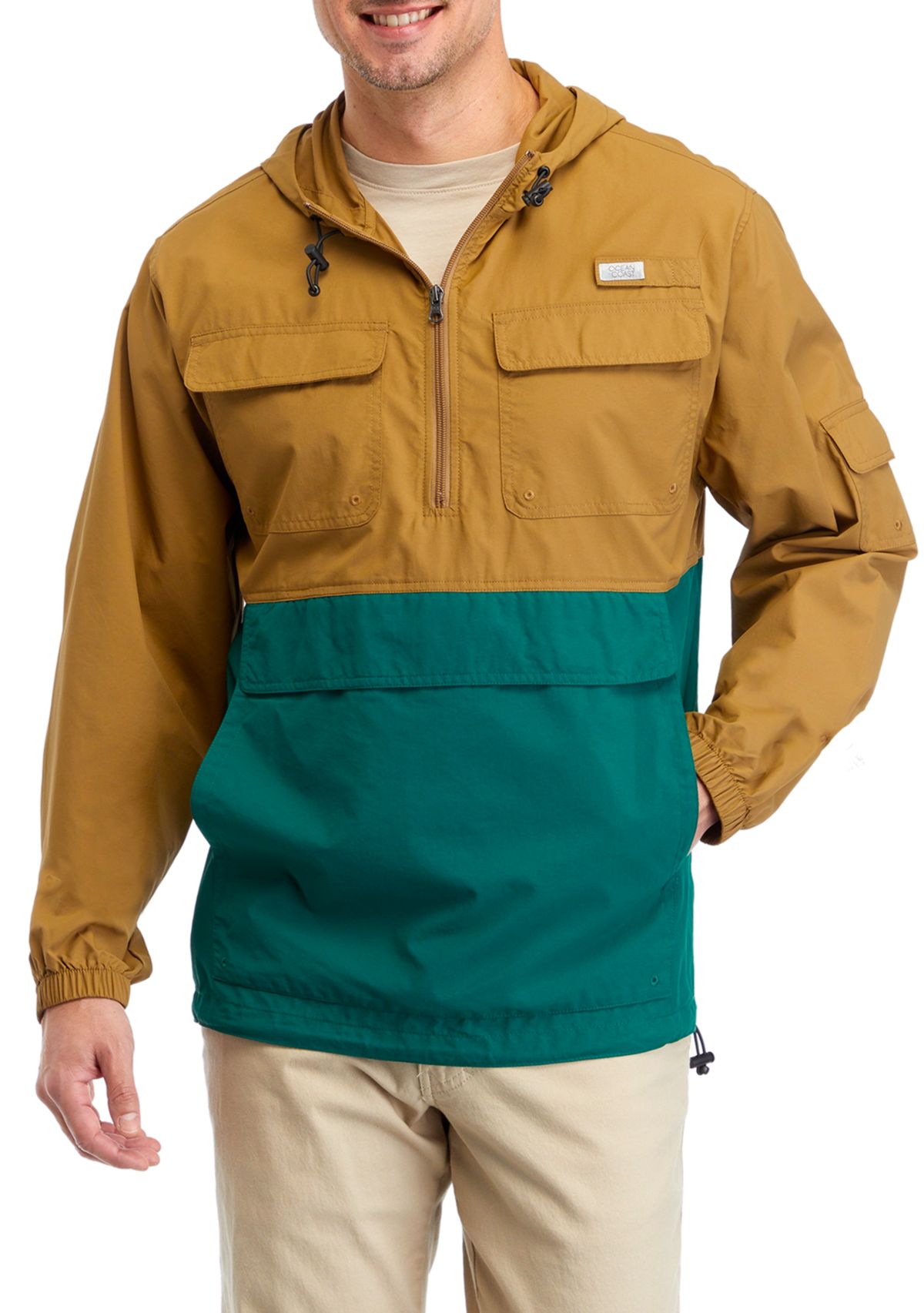 Color Block Fishing Anorak Jacket