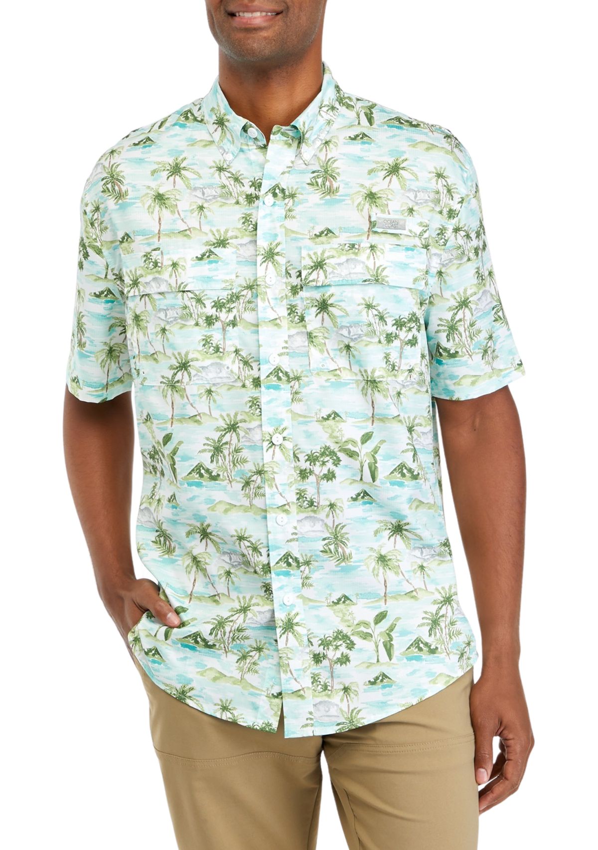 Short Sleeve Printed Button Down Shirt