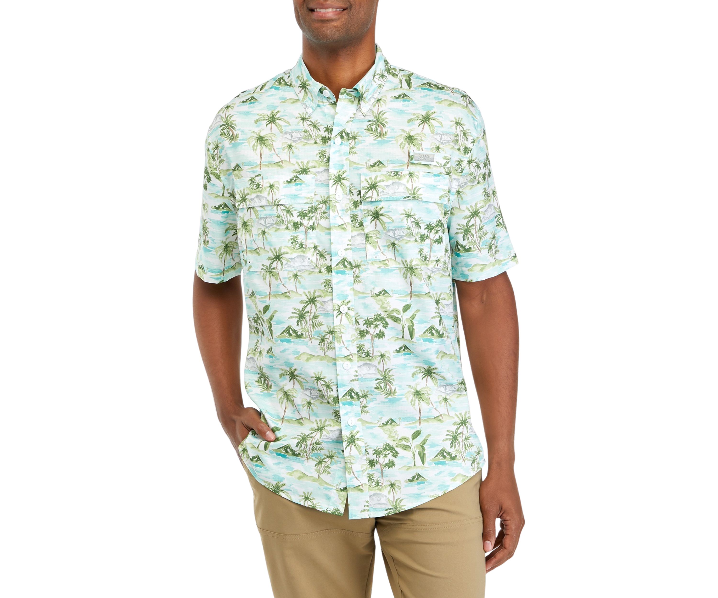Short Sleeve Printed Button Down Shirt