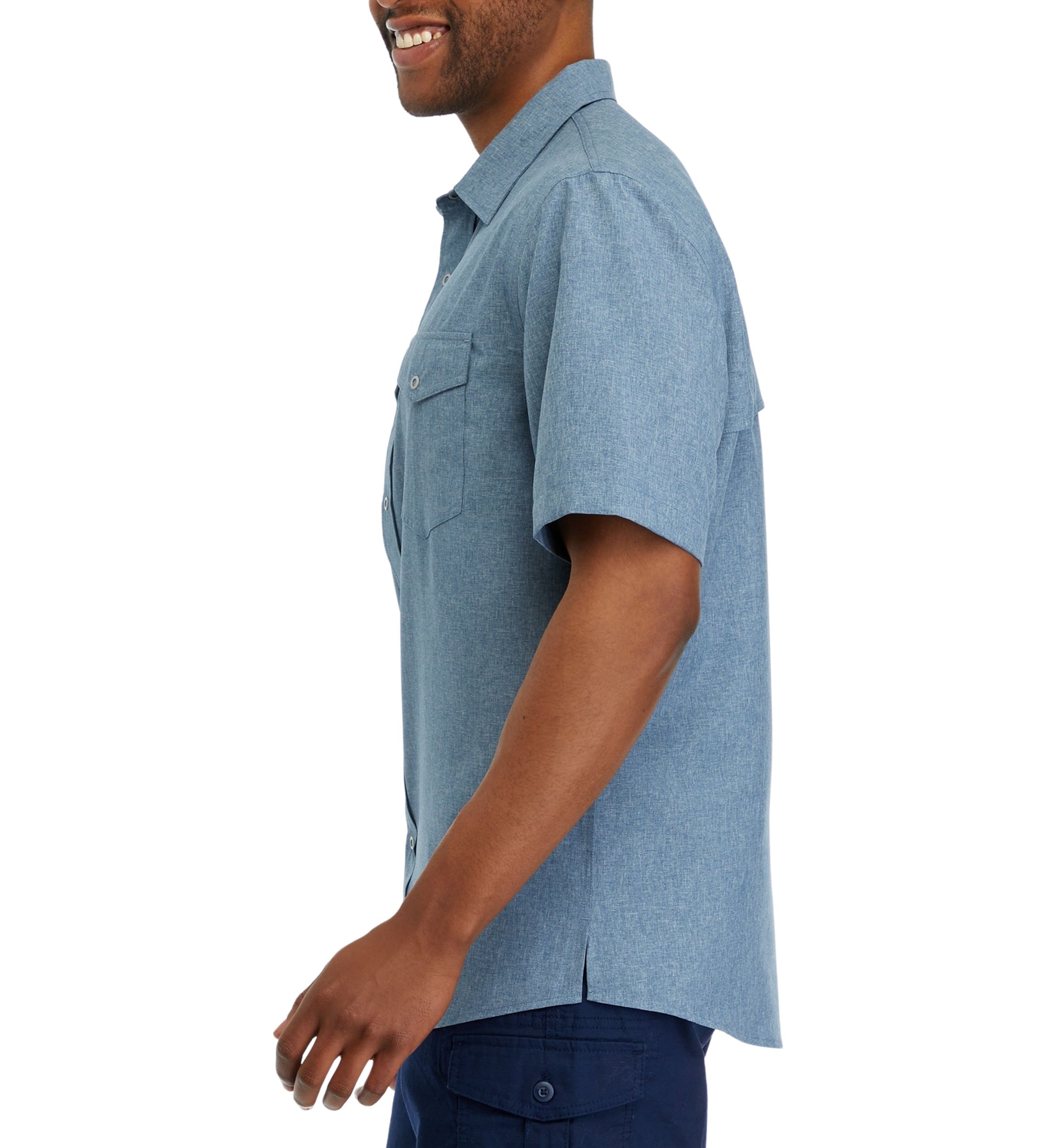 Short Sleeve Chambray Western Button Down Shirt