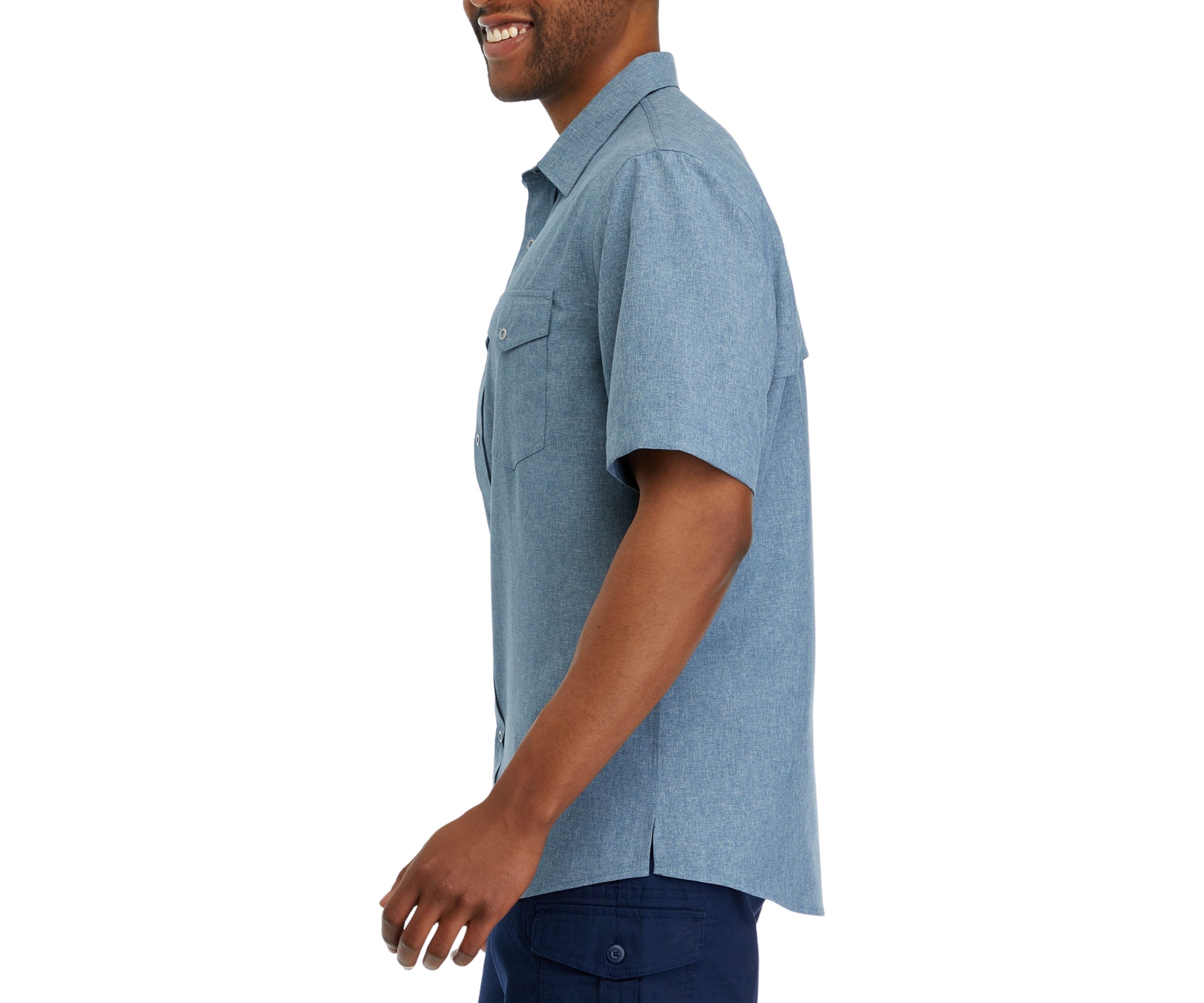 Short Sleeve Chambray Western Button Down Shirt