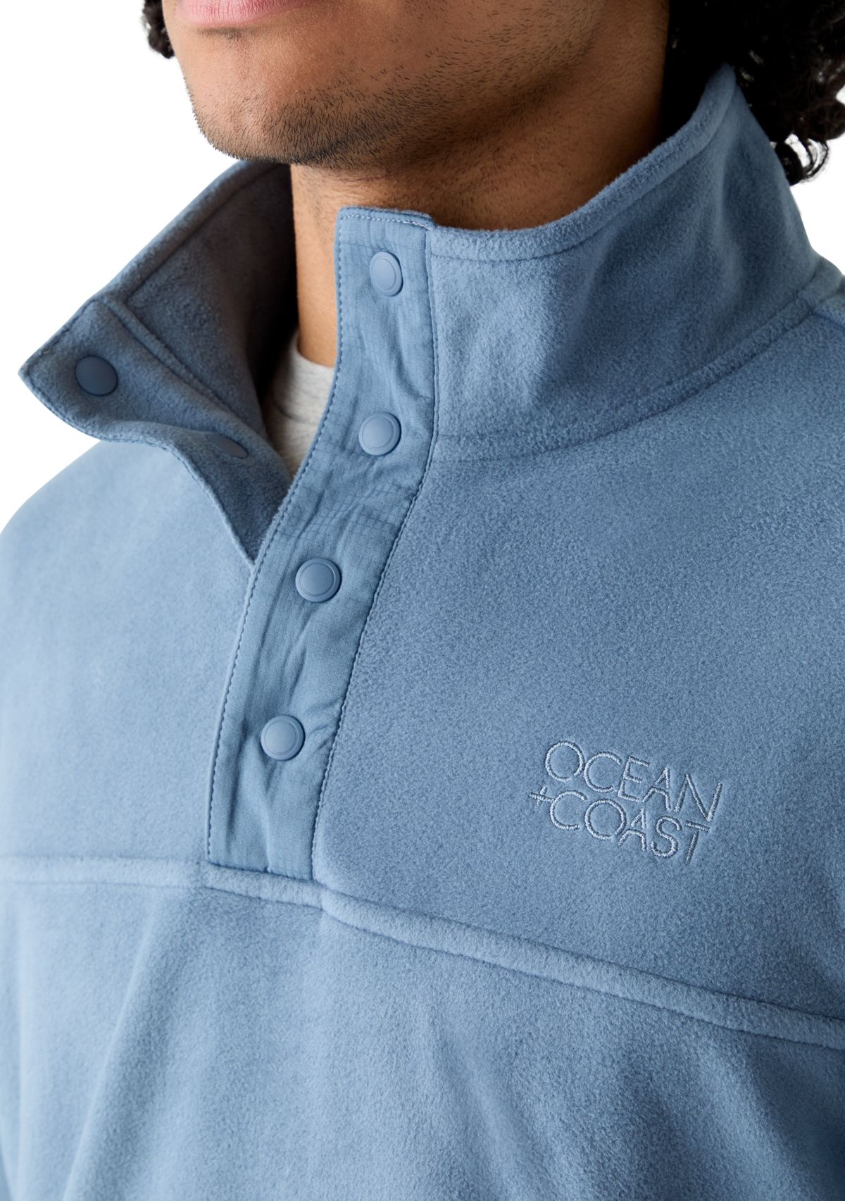 Mens Polar Fleece Quarter Snap Pullover