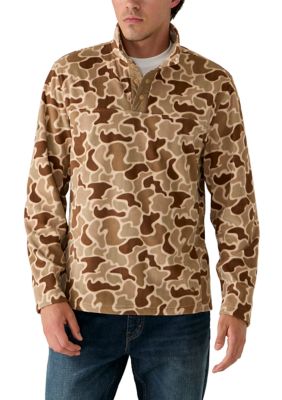 Ocean + Coast Men's Polar Fleece 1/4 Snap Pullover, Tan, 2XL