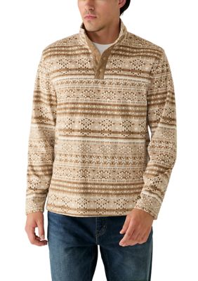 Ocean + Coast Men's Polar Fleece 1/4 Snap Pullover, Tan, 2XL