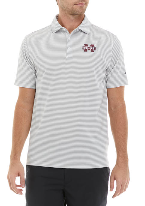 Columbia NCAA Mississippi State Bulldogs Striped Polo Shirt