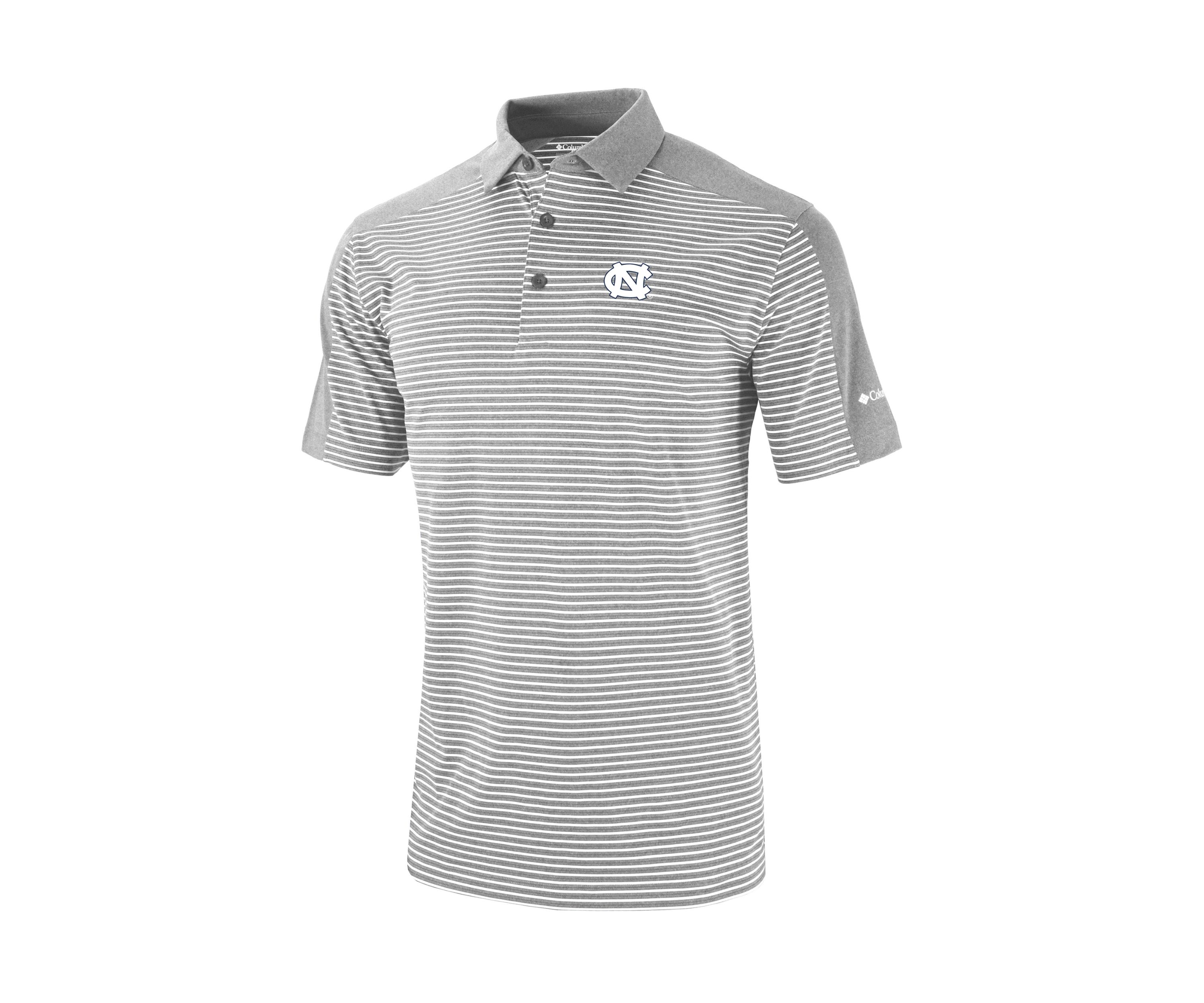NCAA North Carolina Tar Heels Striped Golf Polo Shirt