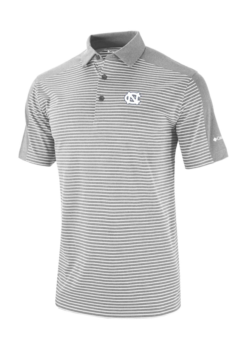NCAA North Carolina Tar Heels Striped Golf Polo Shirt