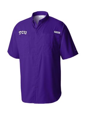 TCU Horned Frogs Columbia Short Sleeve Tamiami Button Down Shirt