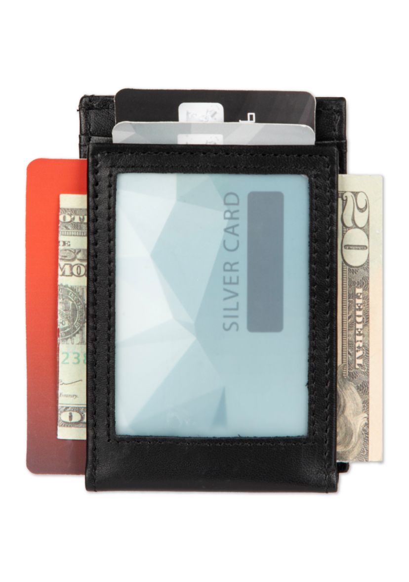 Slim Front Pocket Wallet with Magnetic Money Clip