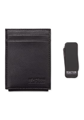 Kenneth Cole Reaction Men's Slim Front Pocket Wallet With Money Clip/multi Tool Set