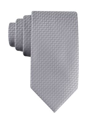 Kenneth Cole Reaction Men's Beak Textured Neck Tie, Silver
