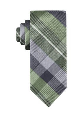Kenneth Cole Reaction Men's Collister Plaid Necktie, Green