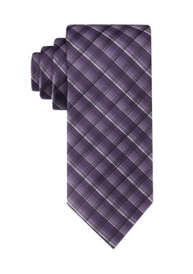Kenneth Cole Reaction Men's Crosby Grid Necktie, Purple