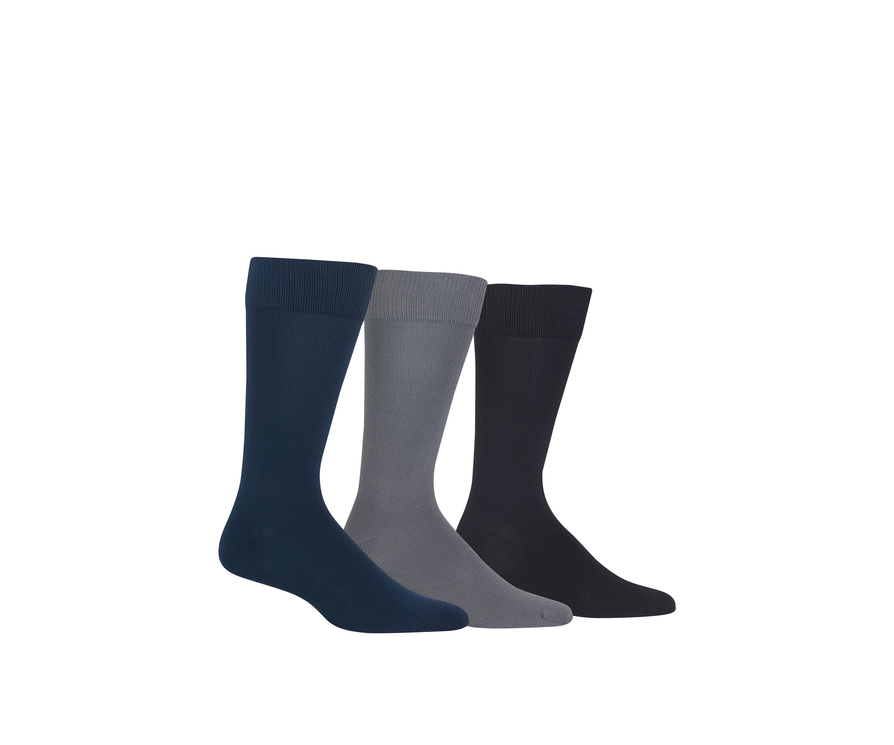 Solid Supersoft Dress Crew Socks-3 Pair