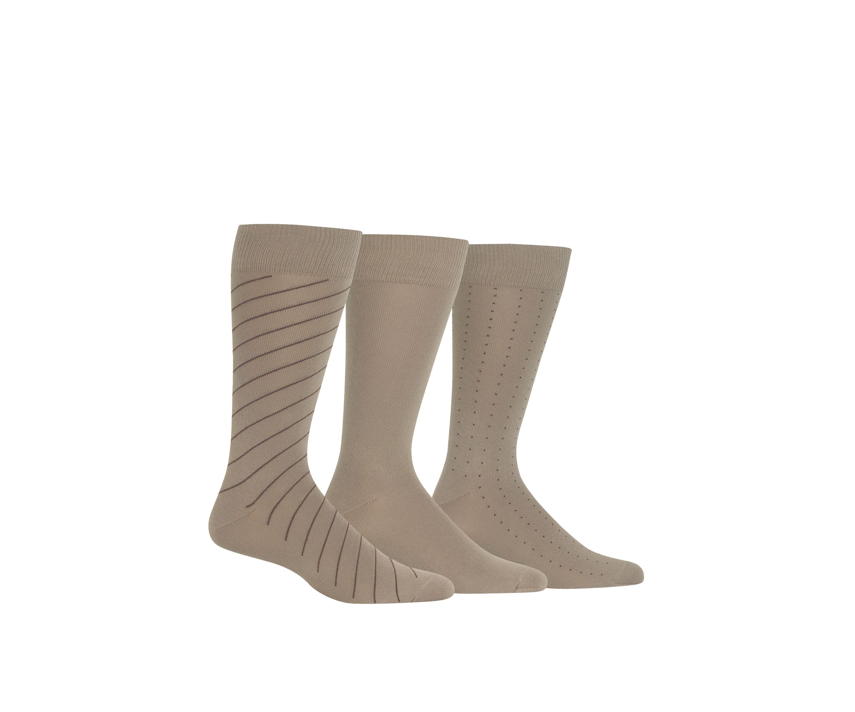 Diagonal Pinstripe Dress Crew Socks 3 Pair