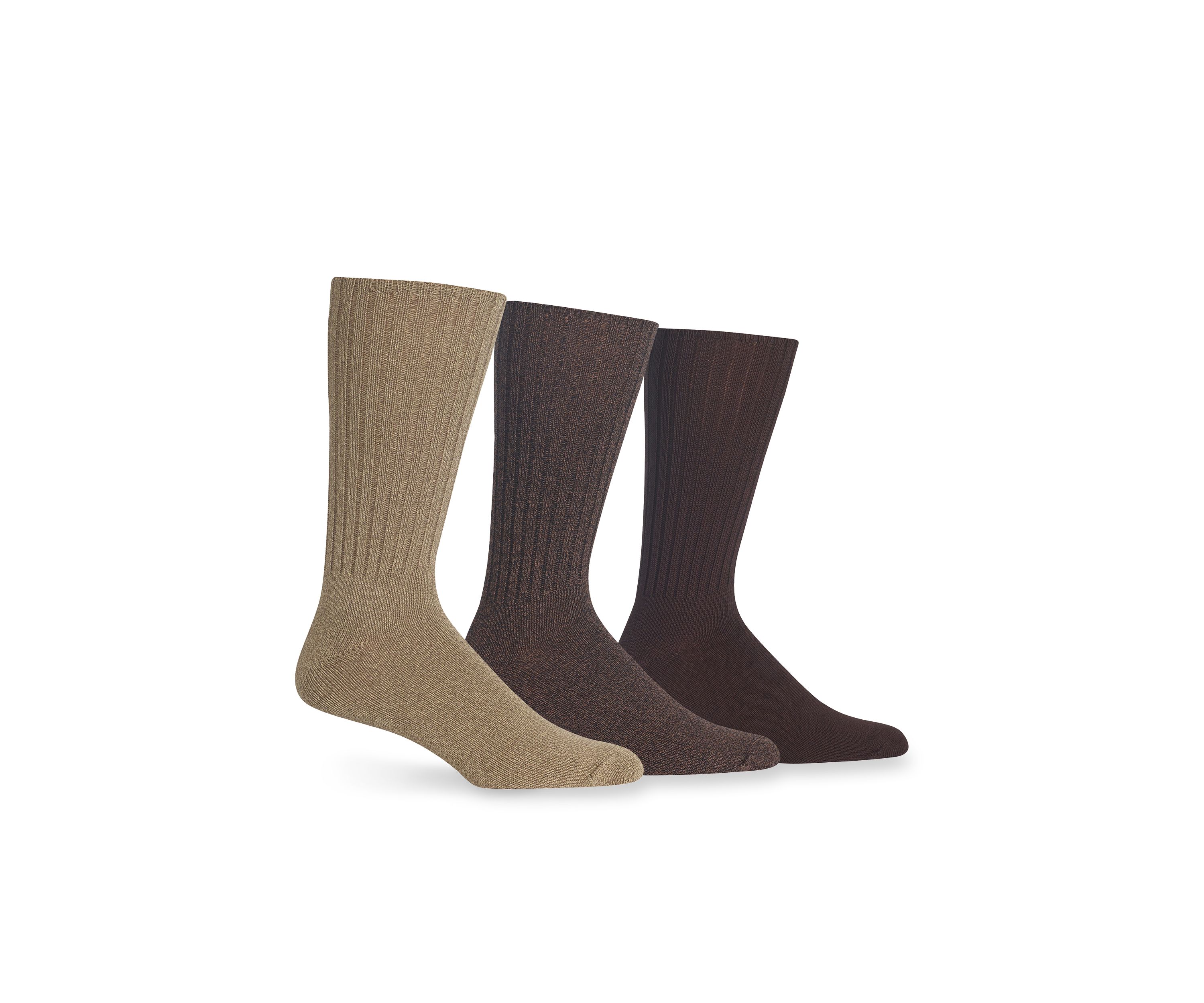Casual Ribbed Crew Socks - 3 Pack