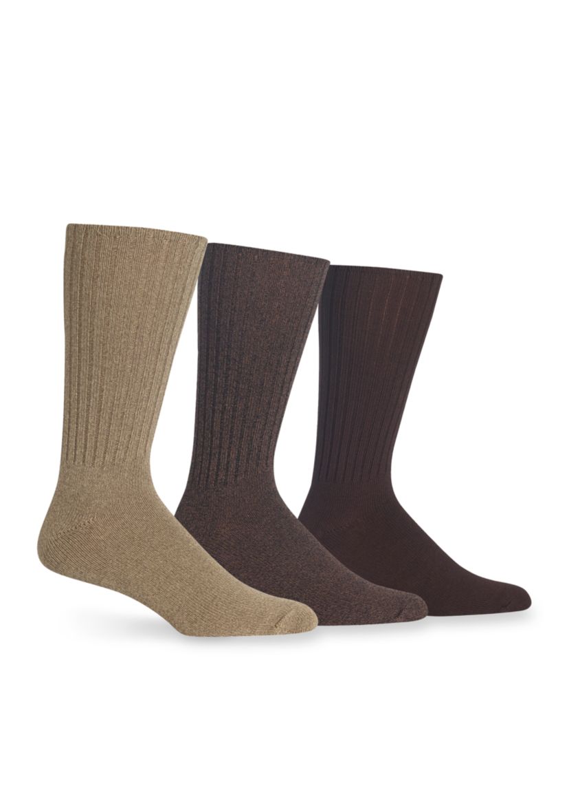 Casual Ribbed Crew Socks - 3 Pack