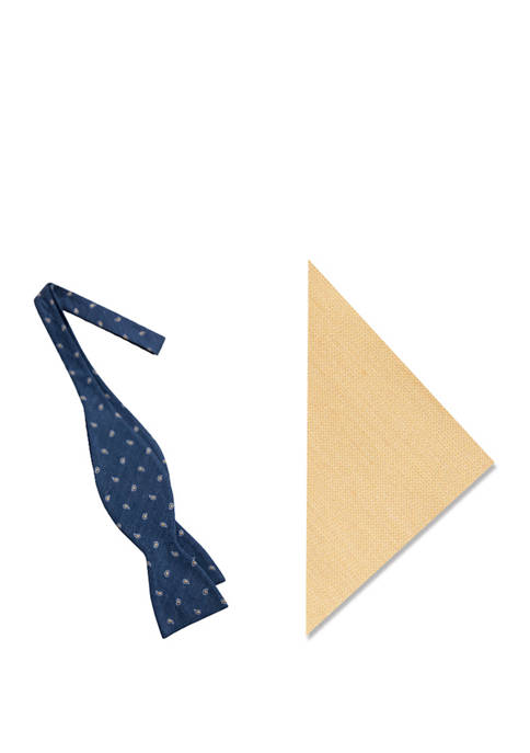 Dean Pine Bow Tie and Pocket Square Set