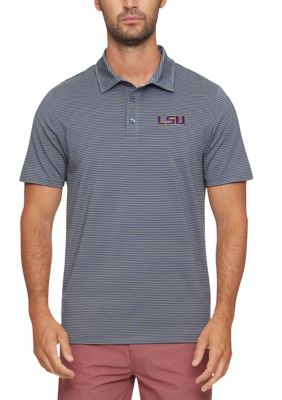 Colosseum Men's NCAA LSU Tigers Striped Performance Polo Shirt, 2XL