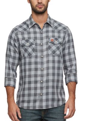 Flag & Anthem Men's NCAA Auburn Tigers Cabot Vintage Soft Western Shirt, 2XL