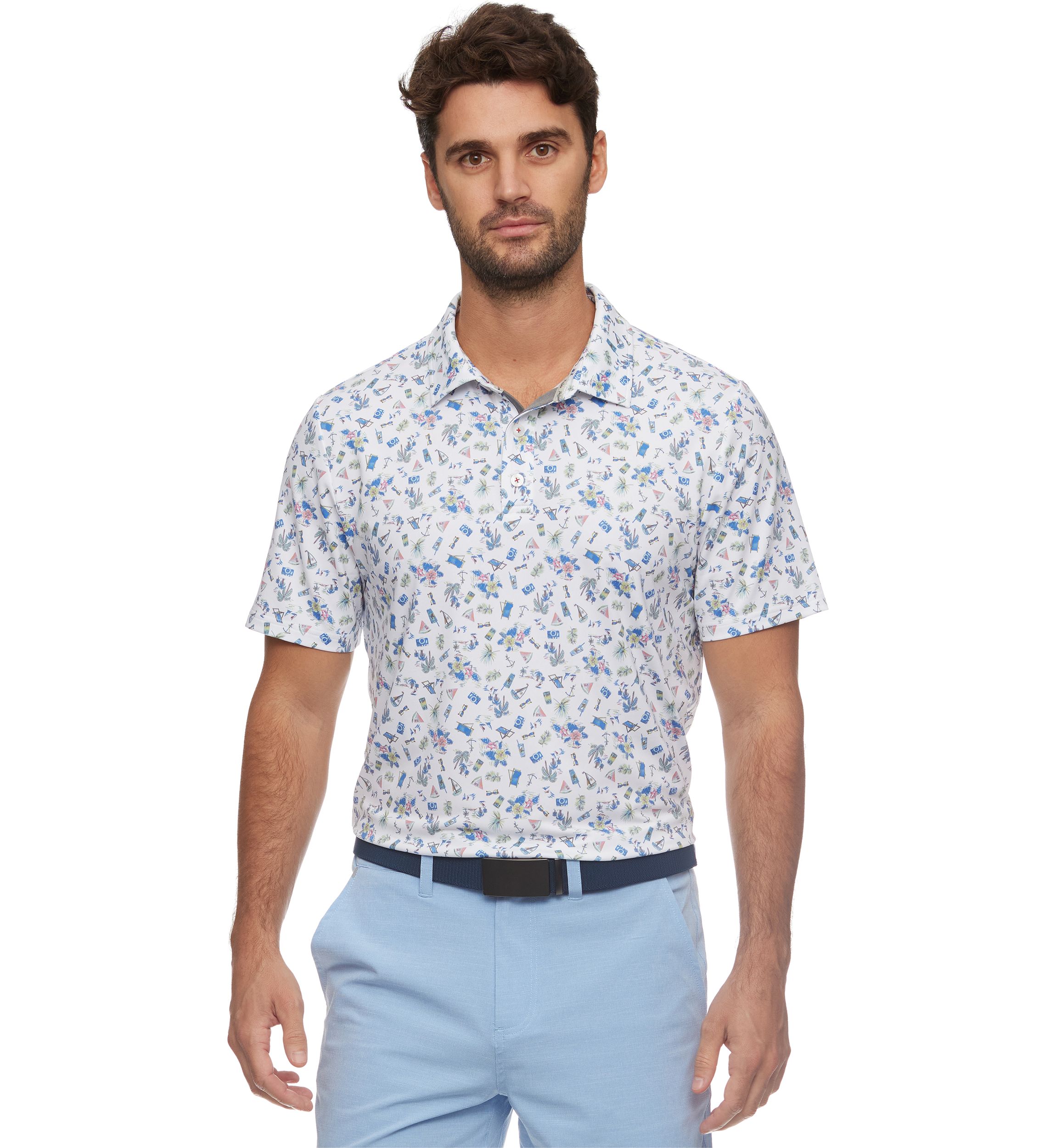 Beach Print Polo Shirt 