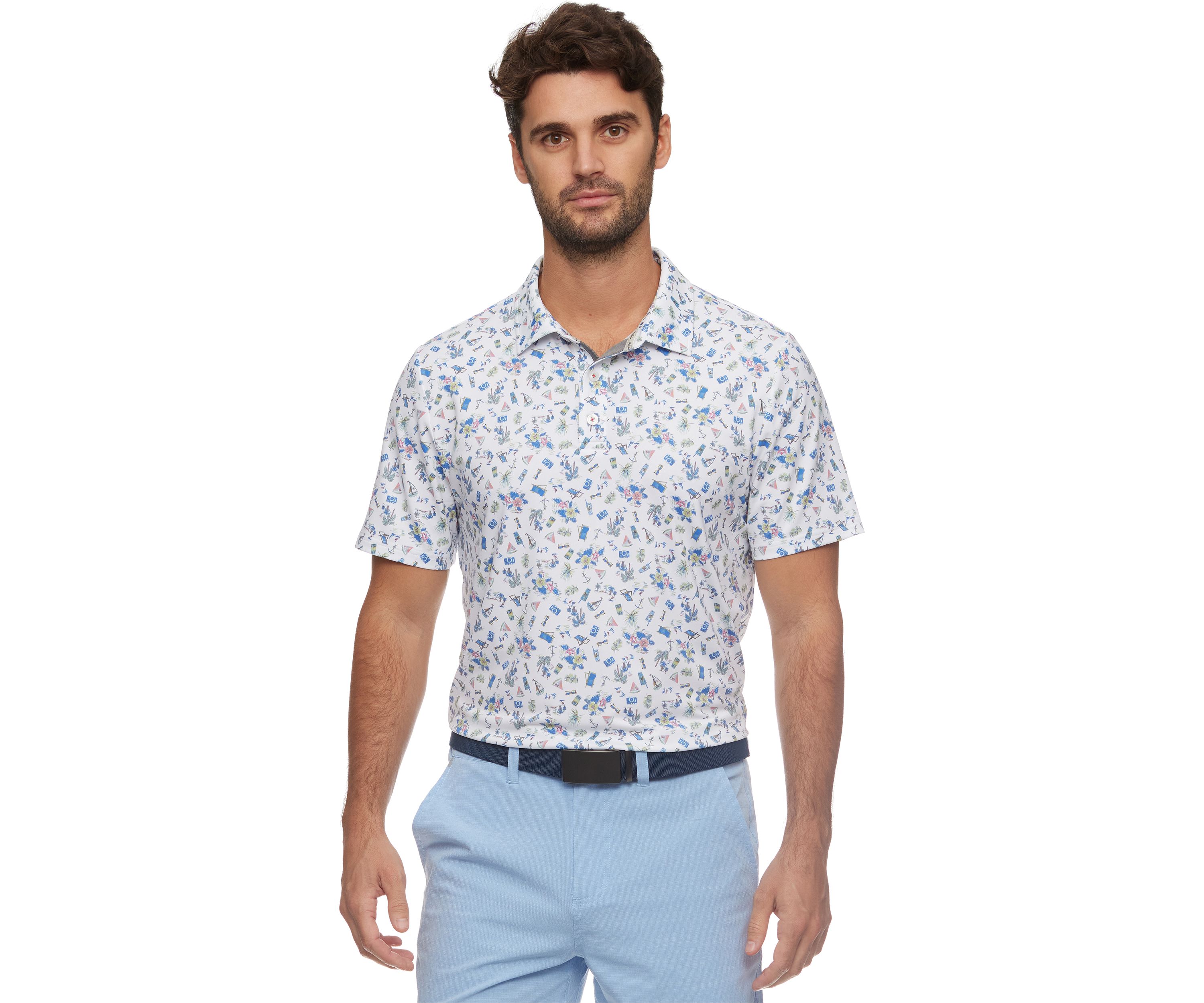 Beach Print Polo Shirt 