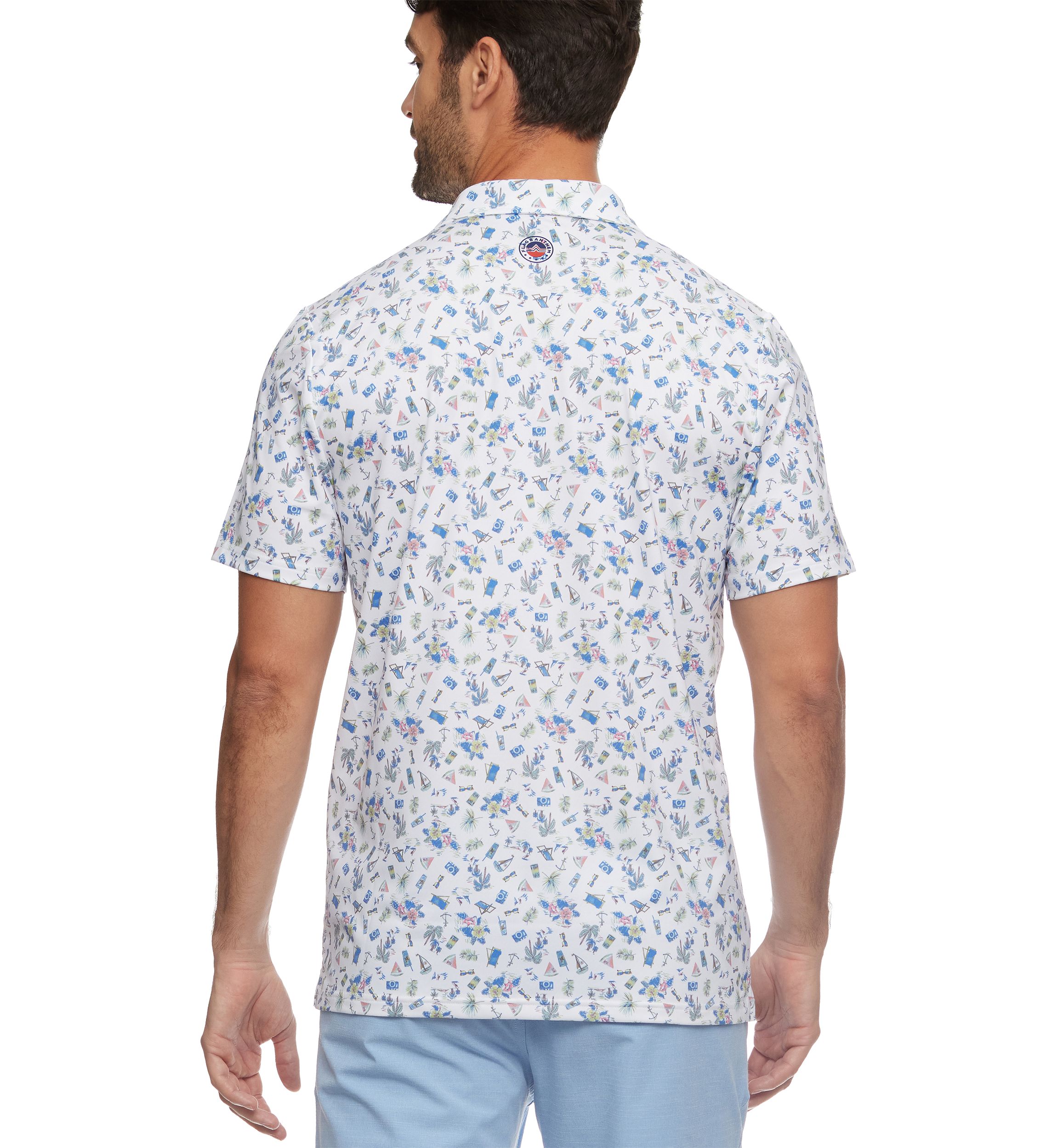 Beach Print Polo Shirt 