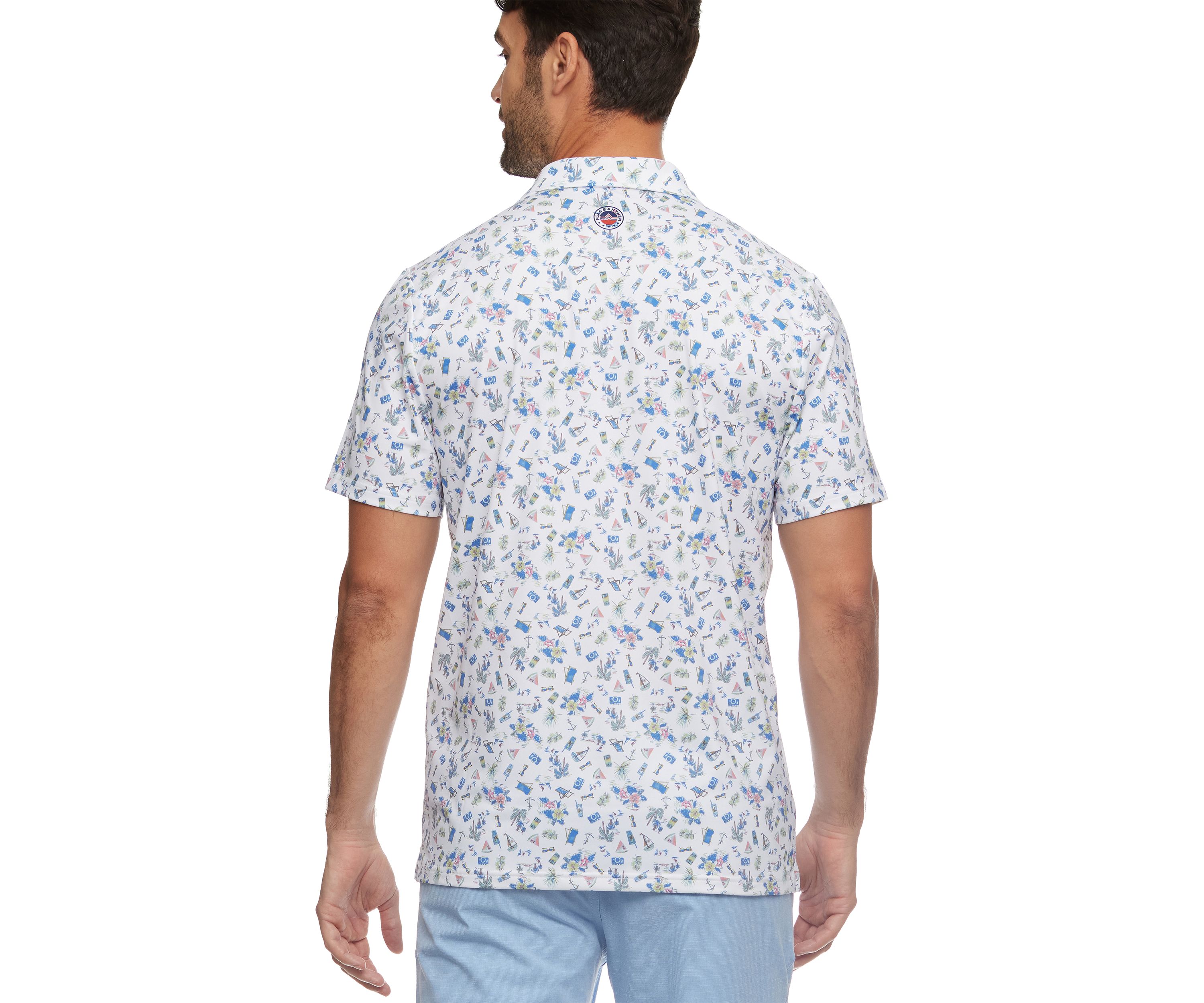 Beach Print Polo Shirt 