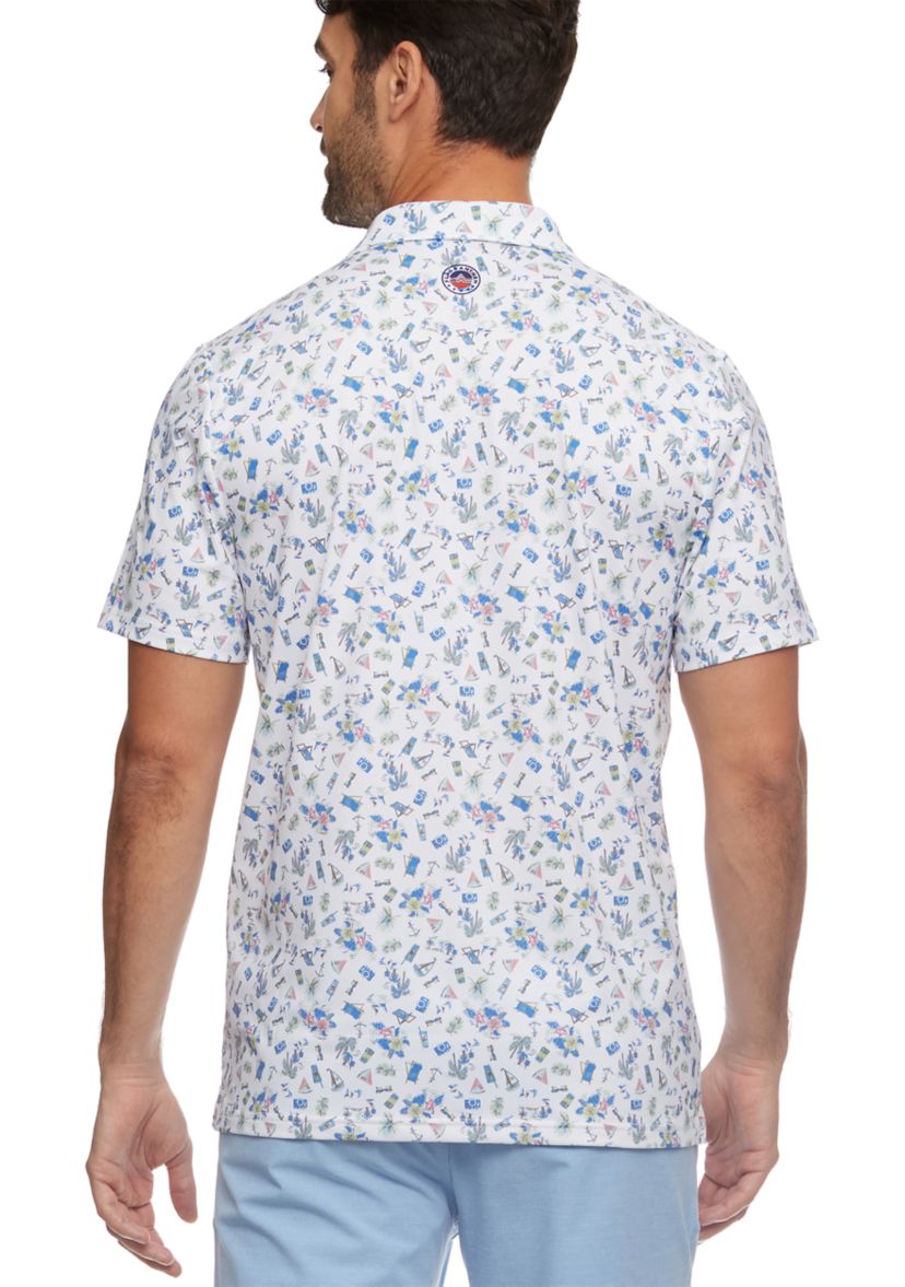 Beach Print Polo Shirt 