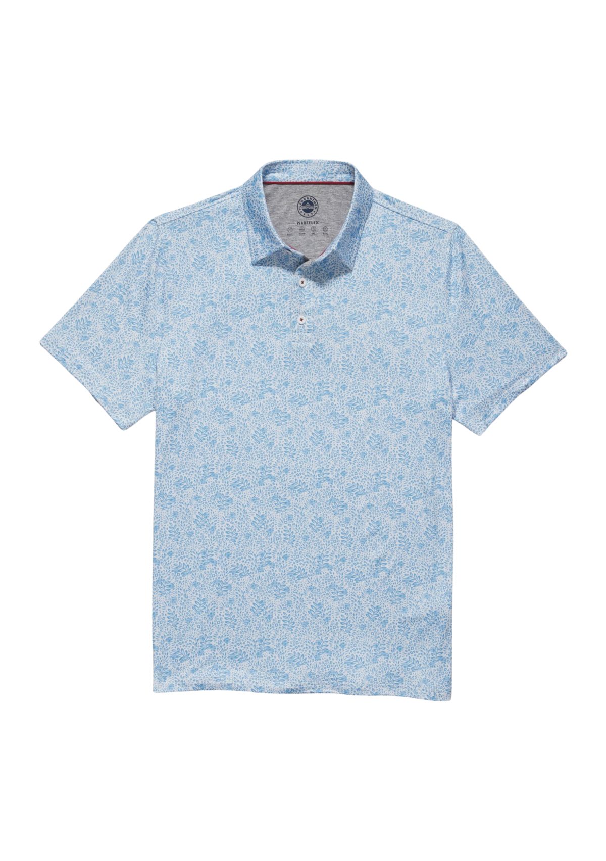 Leaf Print Polo Shirt
