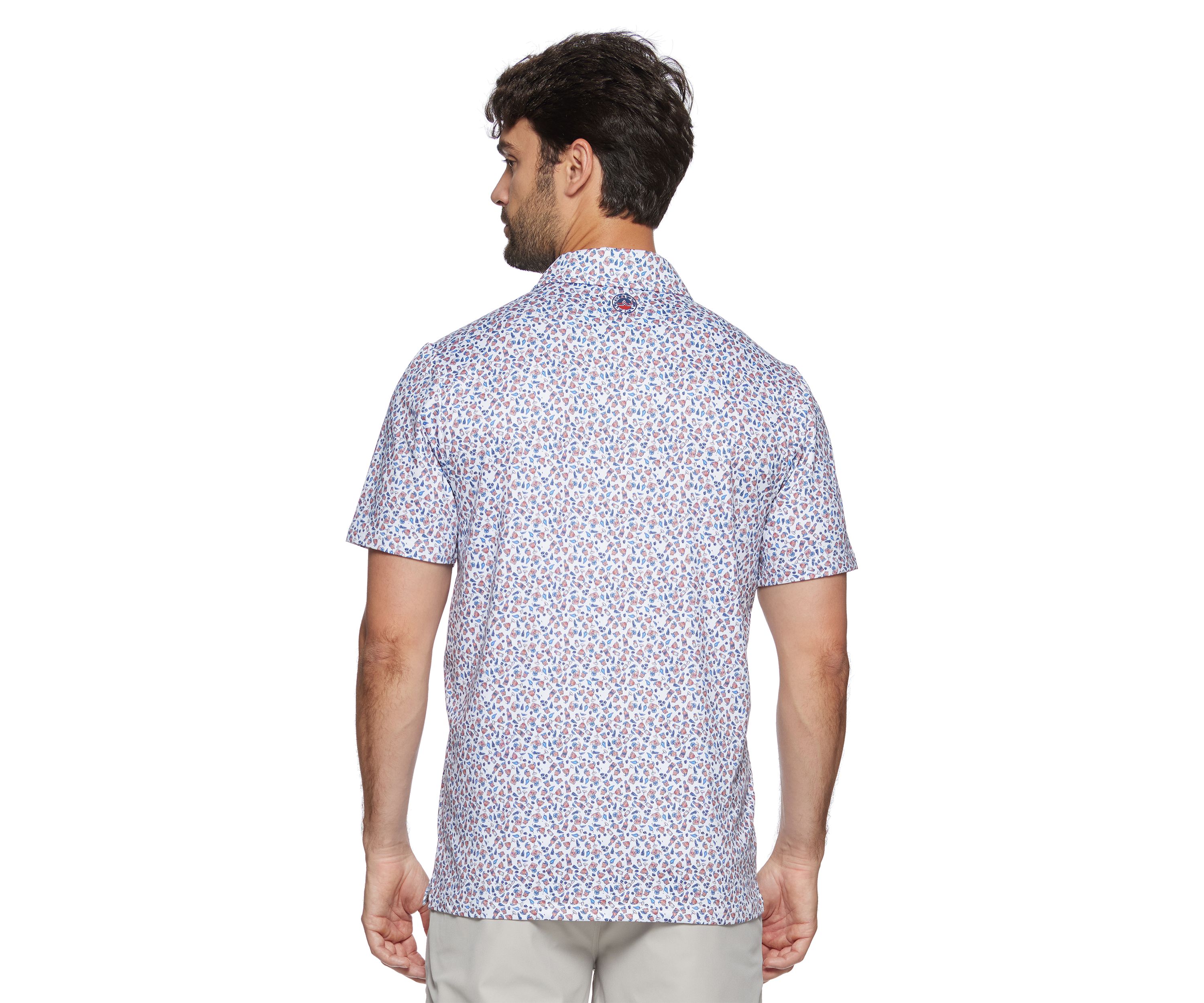 Mens Cocktail Print Button Up Shirt 