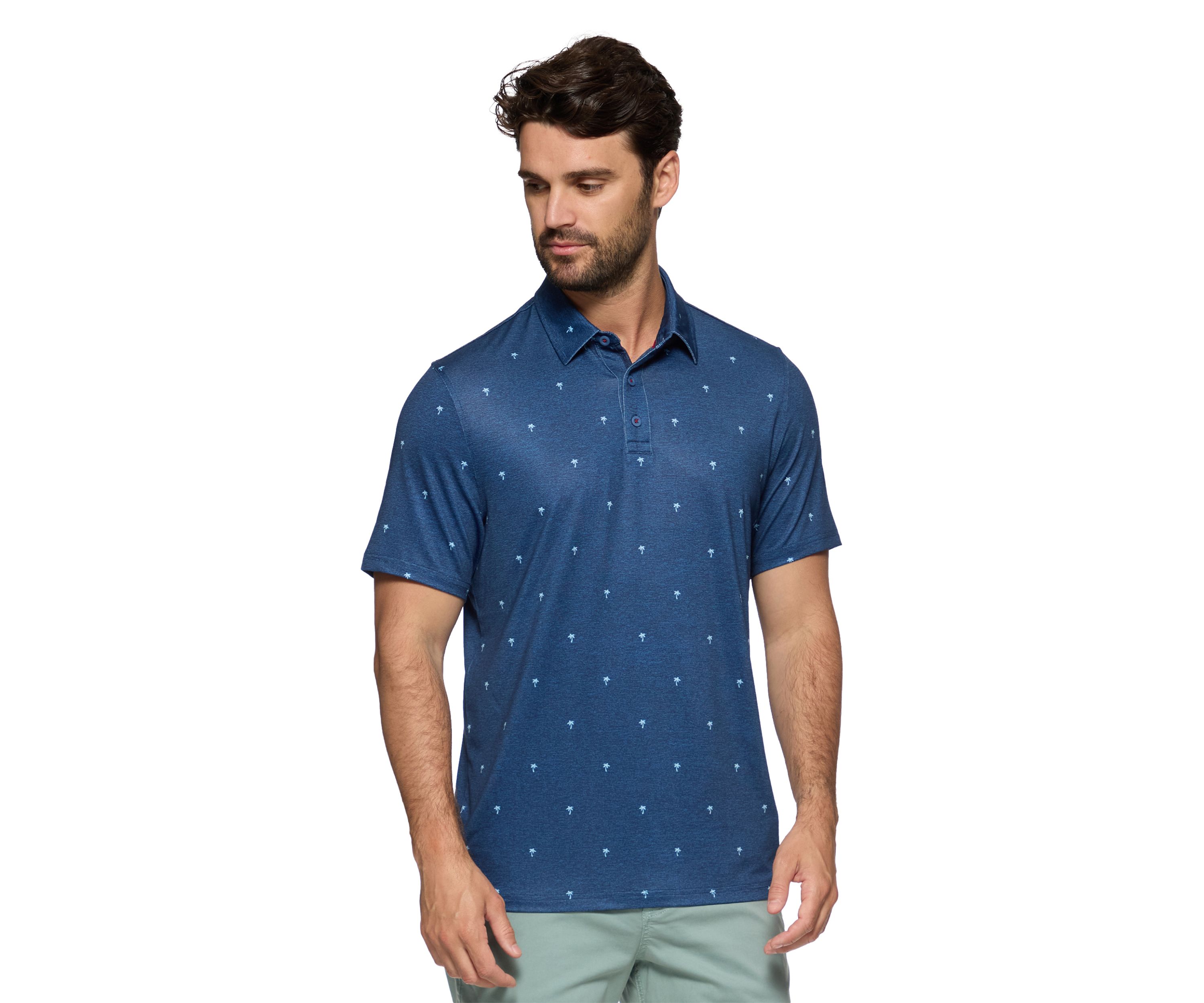Mens Palm Printed Polo Shirt