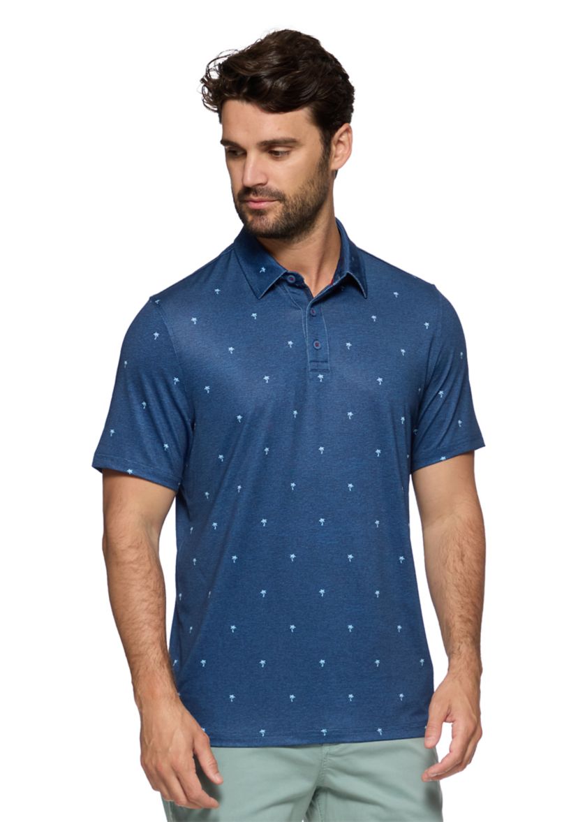 Mens Palm Printed Polo Shirt