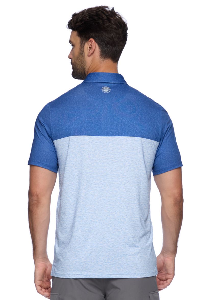 Mens Chest Stripe Performance Polo Shirt 