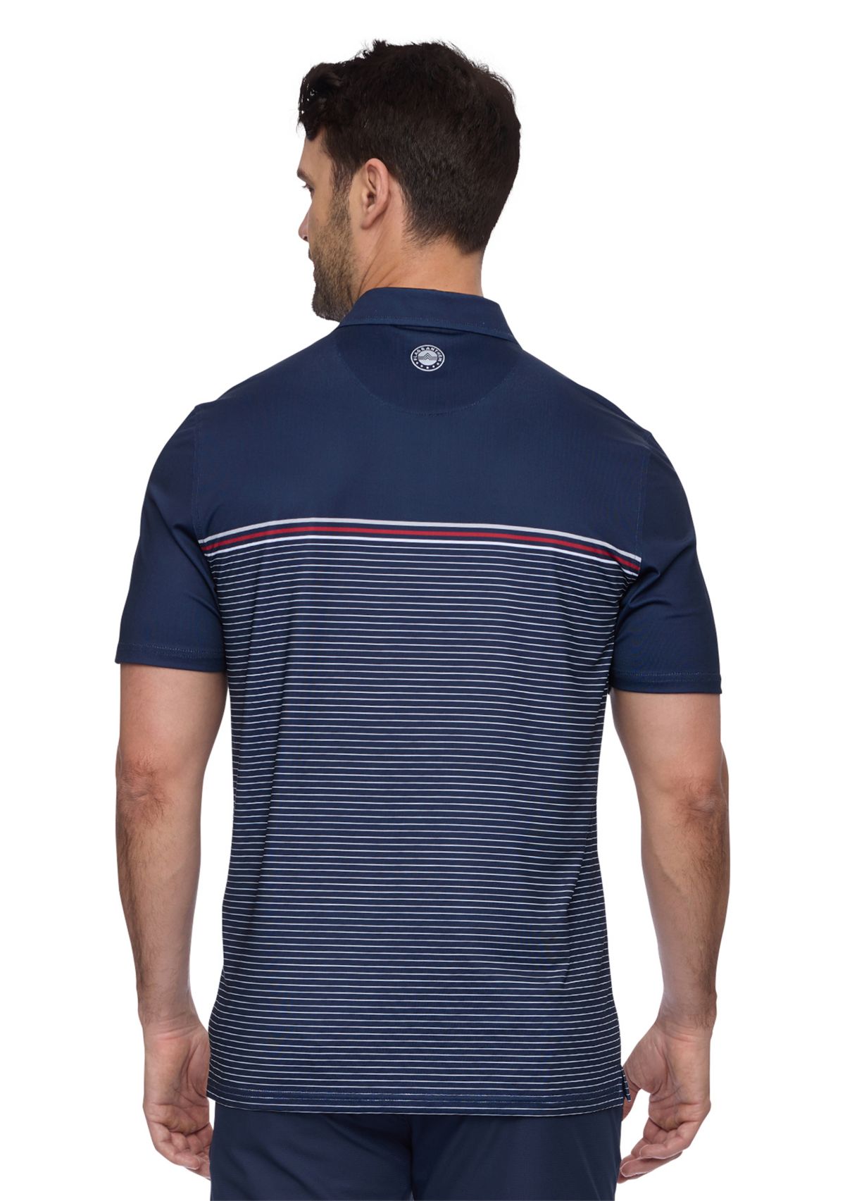 Mens Americana Striped Polo Shirt