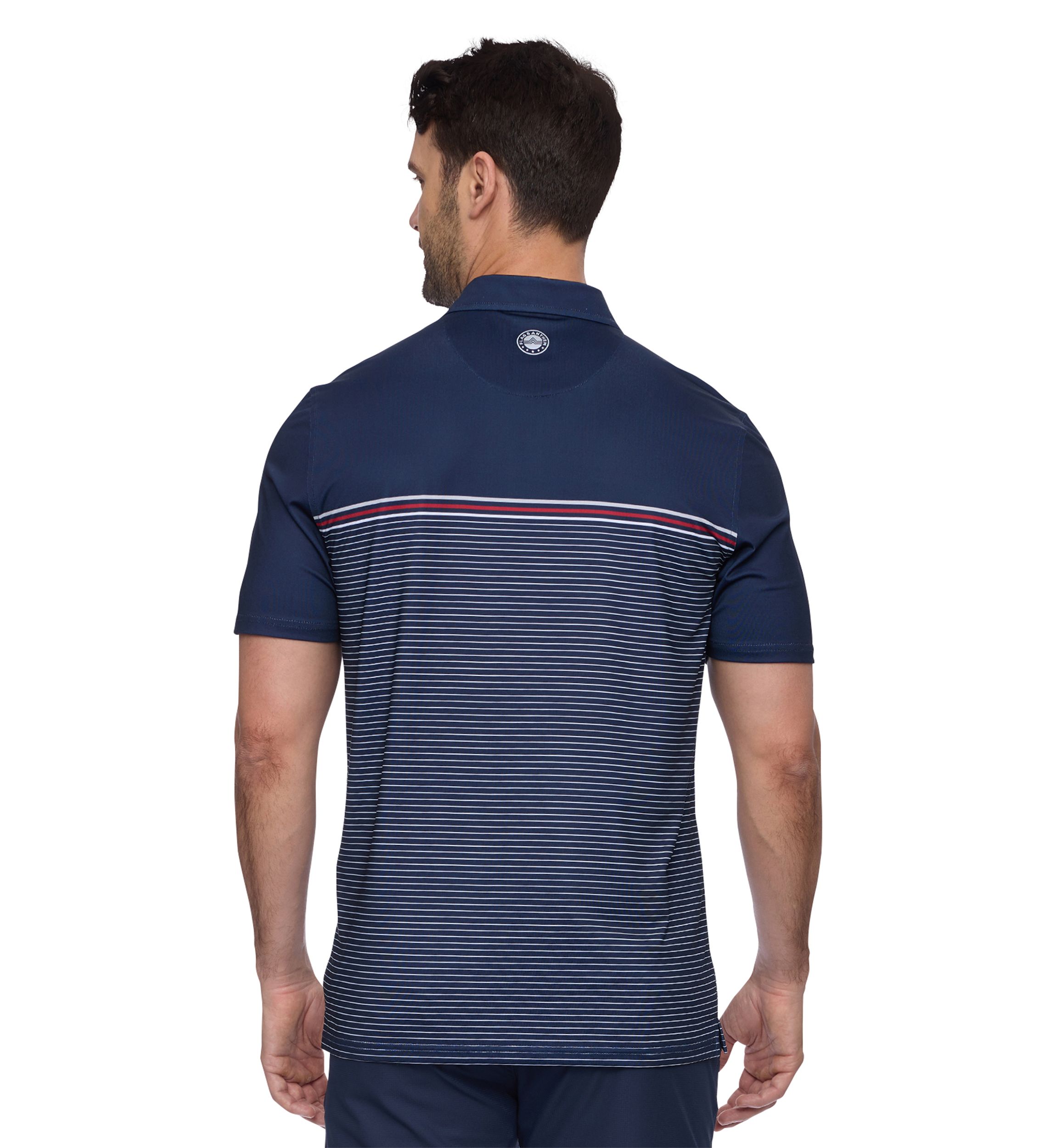 Mens Americana Striped Polo Shirt