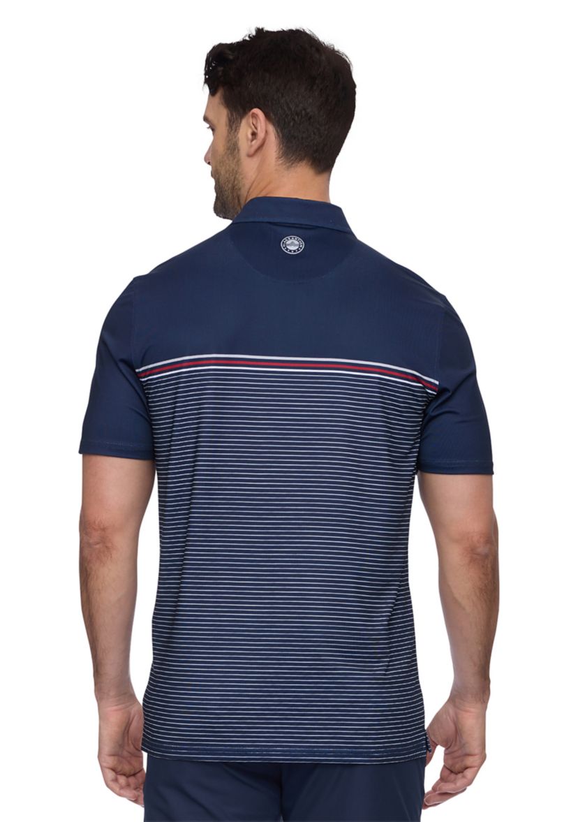 Mens Americana Striped Polo Shirt