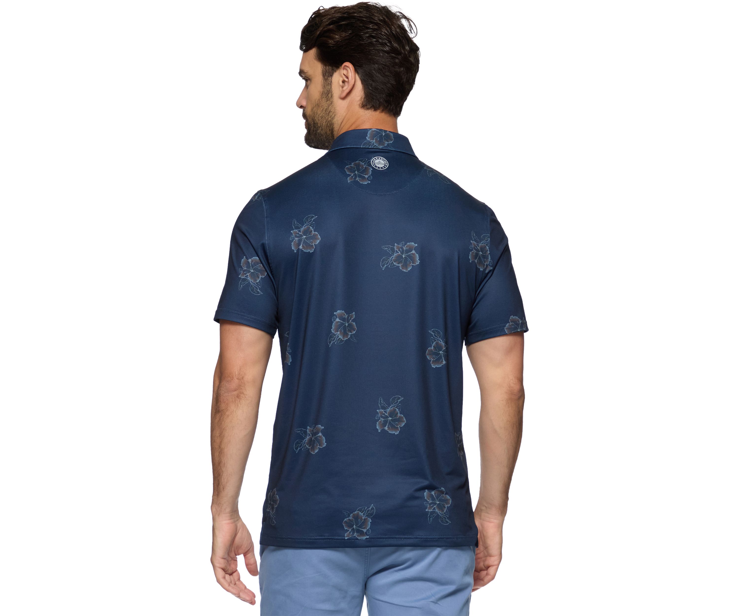 Hibiscus Print Polo Shirt 