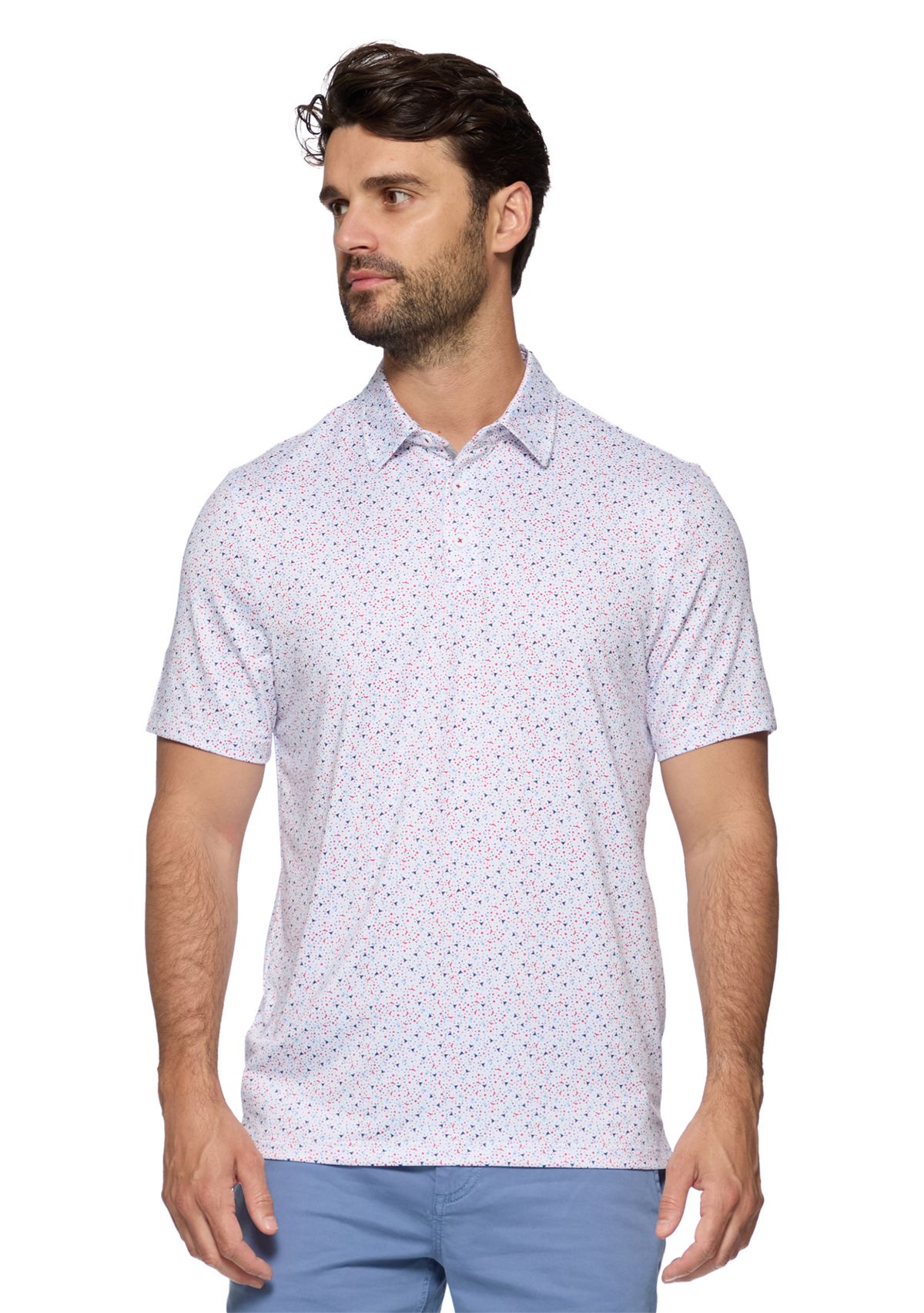 Mens Americana Cocktail Printed Polo Shirt