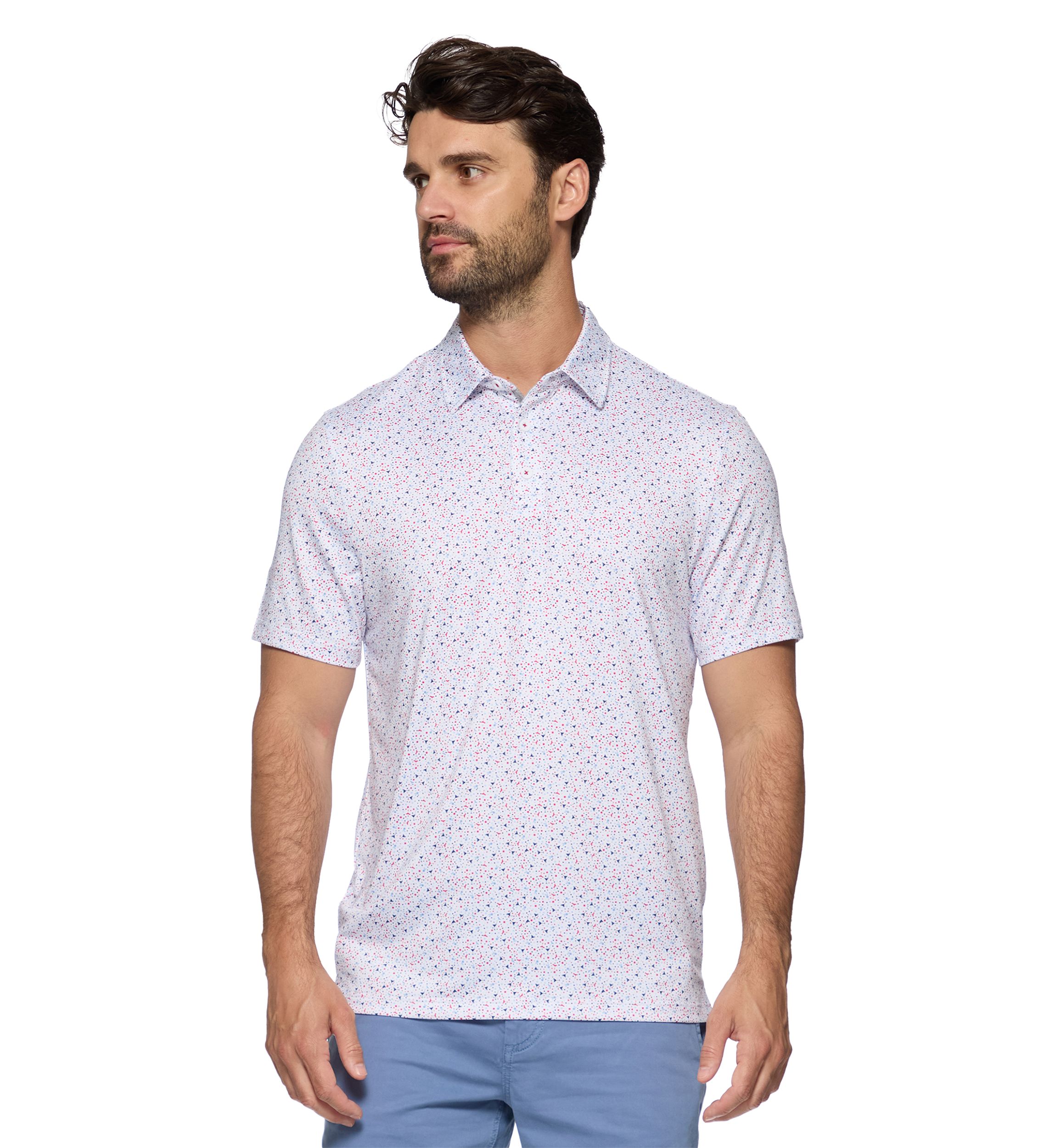 Mens Americana Cocktail Printed Polo Shirt